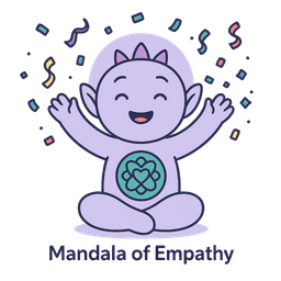 Mandala of Empathy mascot holding a globe