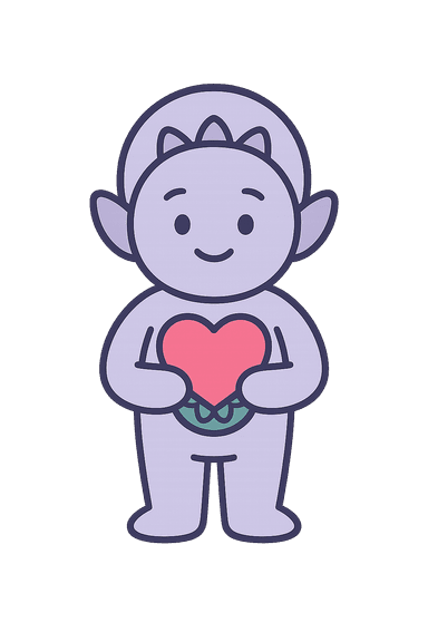 Mandala of Empathy mascot holding a heart
