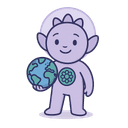 Mandala of Empathy mascot waving with sparkles