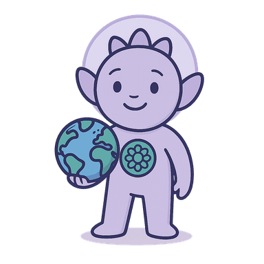 Mandala of Empathy mascot waving with sparkles