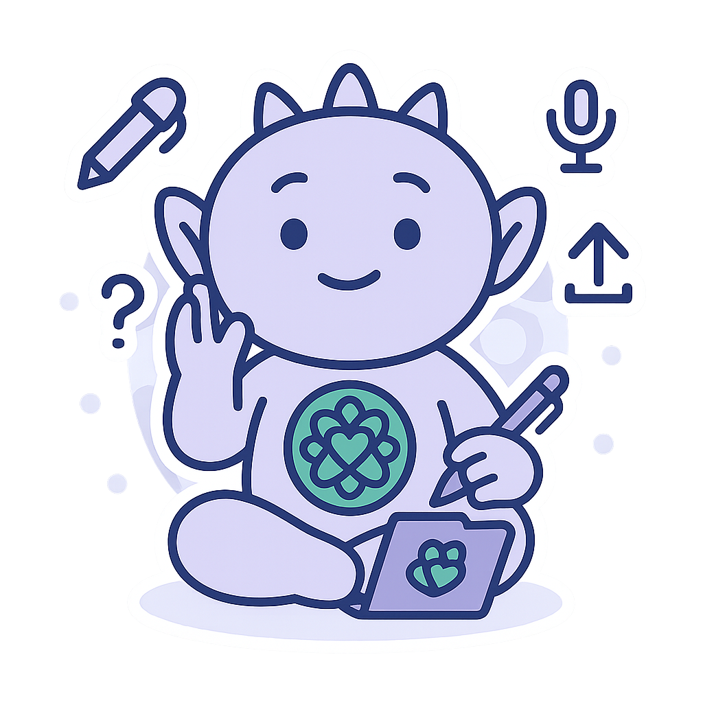 Curate Mascot - Creative mascot with tablet and stylus for content curation