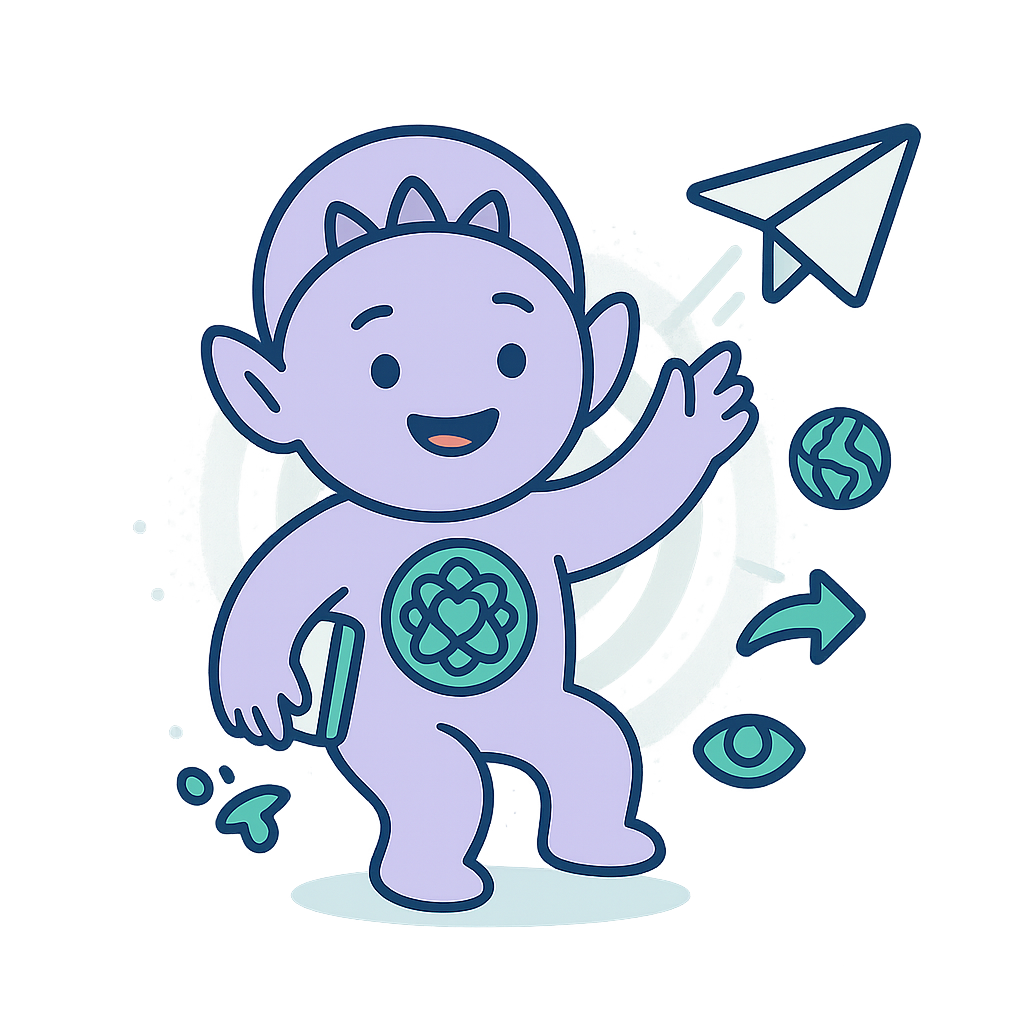 Share Mascot - Mandala of Empathy mascot holding a globe